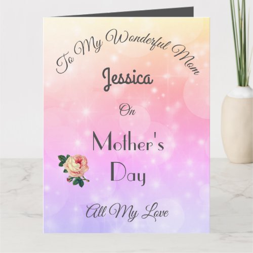 Luxury personalised Mothers Day Card