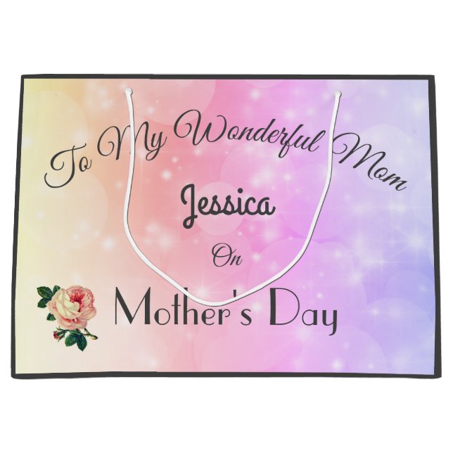 Luxury personalised Mother's Day Large Gift Bag (Front)