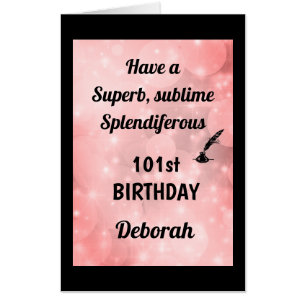 Luxury Personalised Sparkly 101st Birthday Card