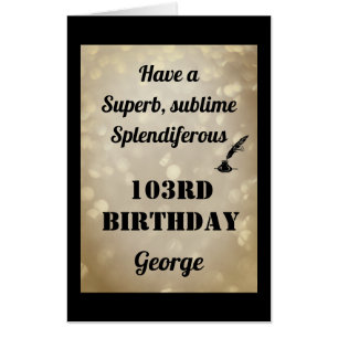 Luxury Personalised Sparkly 103rd Birthday Card