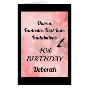 Luxury Personalised Sparkly 40th Birthday Card