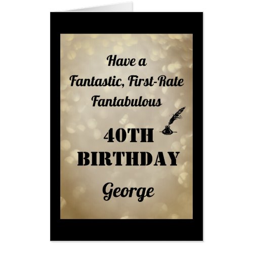 Luxury Personalised Sparkly 40th Birthday Card