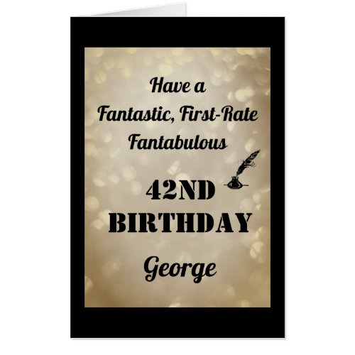Luxury Personalised Sparkly 42nd Birthday Card