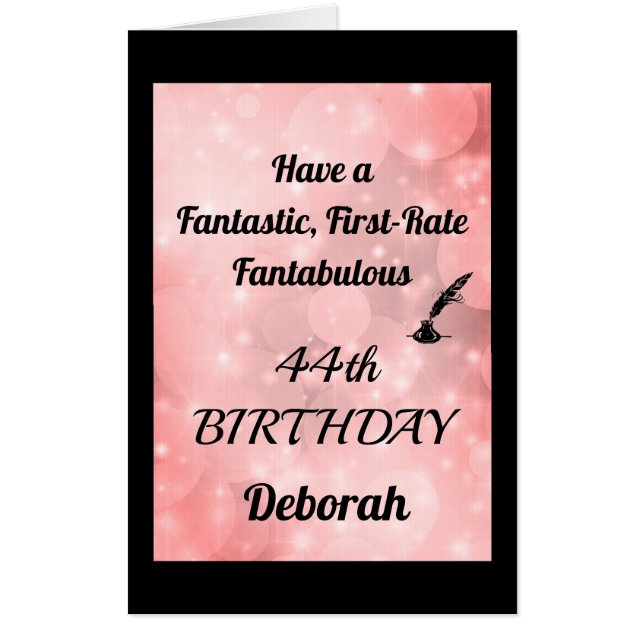 Luxury Personalised Sparkly 44th Birthday Card (Front)