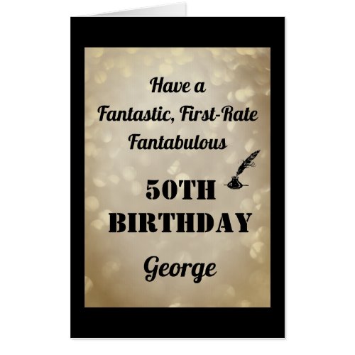 Luxury Personalised Sparkly 50th Birthday Card