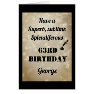Luxury Personalised Sparkly 63rd Birthday Card