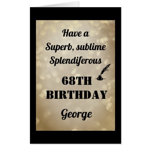 Luxury Personalised Sparkly 68th Birthday Card