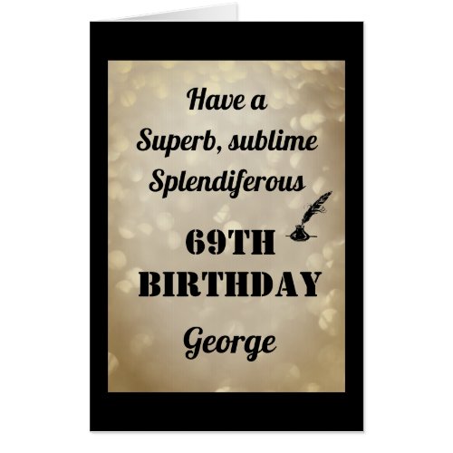 Luxury Personalised Sparkly 69th Birthday Card