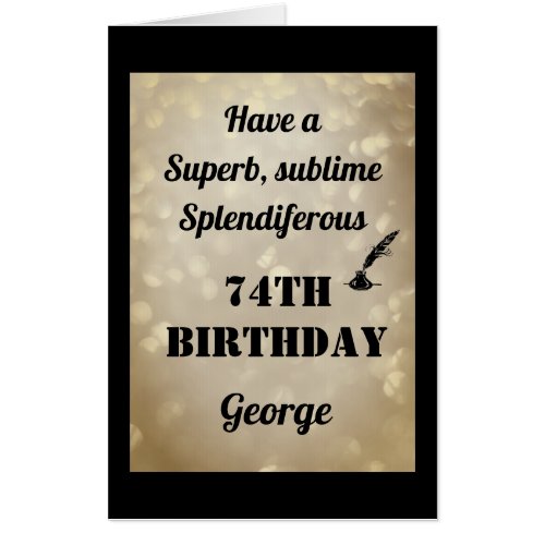 Luxury Personalised Sparkly 74th Birthday Card