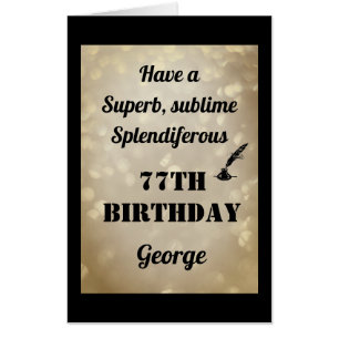 Luxury Personalised Sparkly 77th Birthday Card