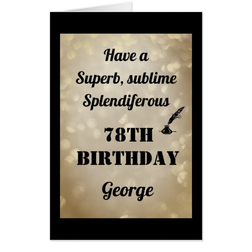 Luxury Personalised Sparkly 78th Birthday Card