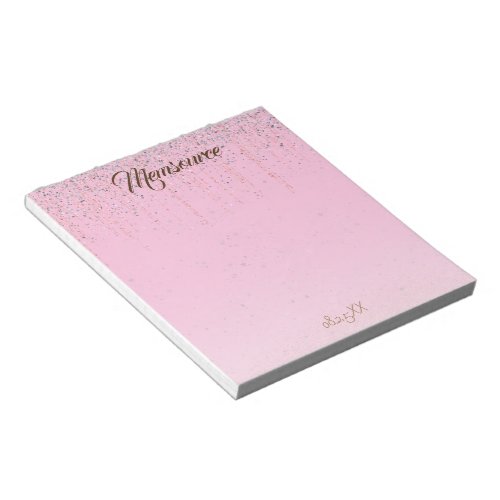 Luxury Personalize Gift Silver Rose Gold Chic Pink Notepad