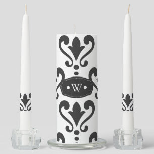 Luxury Personalized Black and White Unity Candle Set