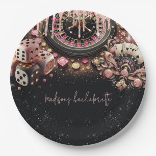 Luxury Personalized Casino Bachelorette Paper Plates