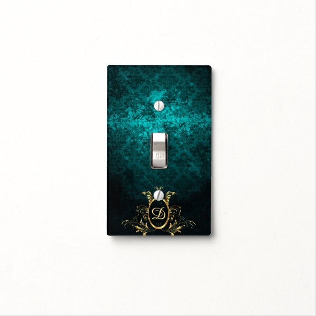 Luxury Personalized Damask gold Frame Light Switch Cover (In Situ)