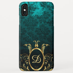 Luxury Personalized Damask Turquoise iPhone XS Max Case