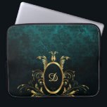 Luxury Personalized Damask Turquoise Laptop Sleeve<br><div class="desc">Luxury Personalized Damask Turquoise design. You are welcome to visit my store for more beautiful products</div>
