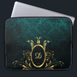 Luxury Personalized Damask Turquoise Laptop Sleeve<br><div class="desc">Luxury Personalized Damask Turquoise design. You are welcome to visit my store for more beautiful products</div>