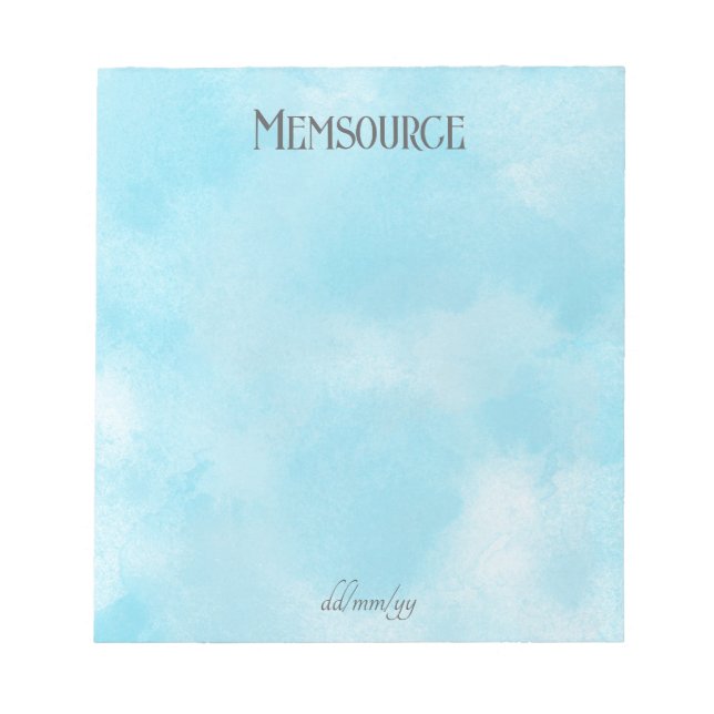 Luxury Personalized Gift. Luxury Personalized Blue Notepad (Front)