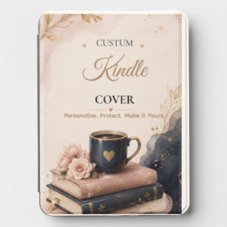 Luxury Personalized Kindle Cover | Black Marble &