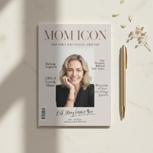 Luxury Personalized Mom Magazine Cover Photo  Holiday Card