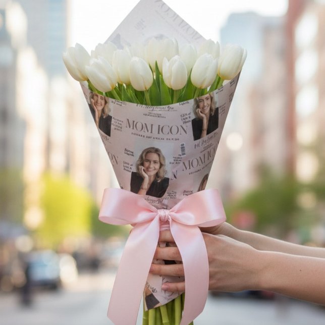 Luxury Personalized Mom Magazine Photo Cover Wrapping Paper (Creator Uploaded)