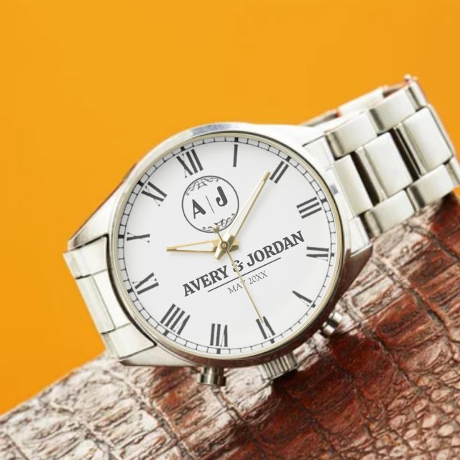 Luxury Personalized Monogram Couples Names Watch (Creator Uploaded)