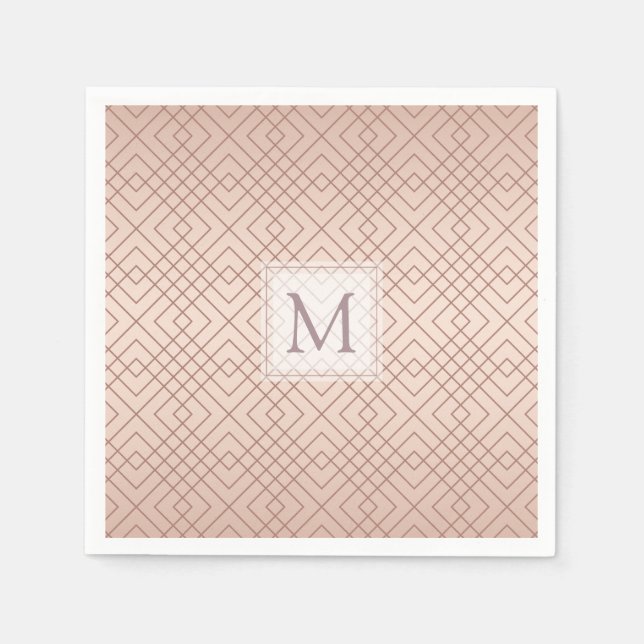 Luxury Personalized pattern Rose Gold Napkins (Front)