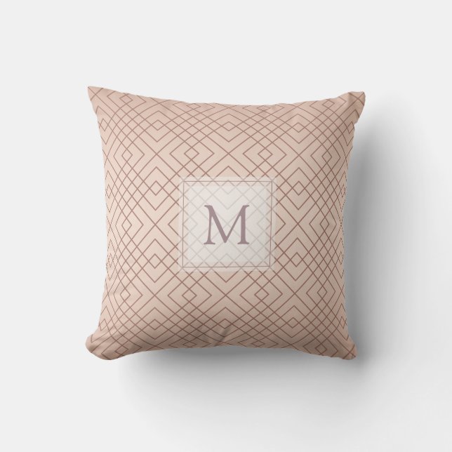 Luxury Personalized pattern Rose Gold Throw Pillow (Front)
