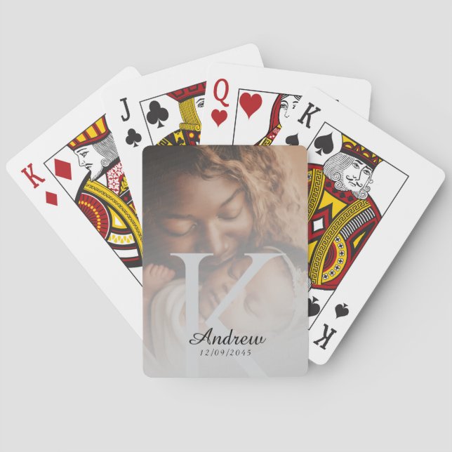 Luxury Personalized Poker Style Design with Photo Poker Cards (Back)