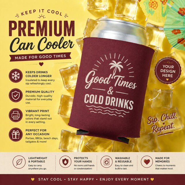 Luxury Personalized Summer Can Cooler (Creator Uploaded)