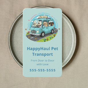 Luxury Pet Taxi Pet Chauffeur Veterinary Transport Business Card