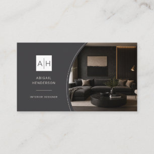 Luxury Photo QR Code Interior Designer Business Card
