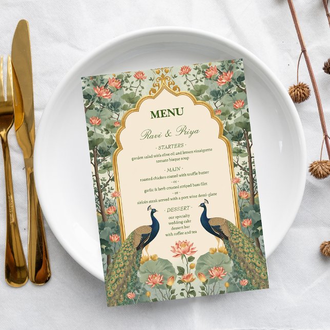 Luxury Pichwai Indian Wedding Menu (Creator Uploaded)