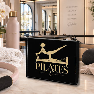 Luxury Pilates Tabletop Display Black & Beige Acrylic Award
