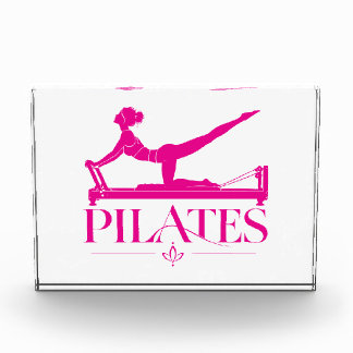 Luxury Pilates Tabletop Display Hot Pink Acrylic Award
