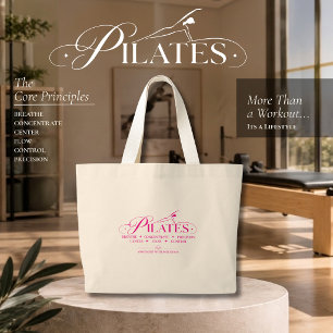 Luxury Pilates The Core Principles Pink Large Tote Bag