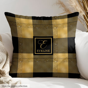 Luxury Pillow Black Gold Birthday Throw Gift
