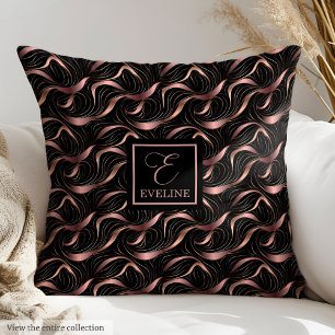 Luxury Pillow Rose Gold Glitter Custom Name Accent