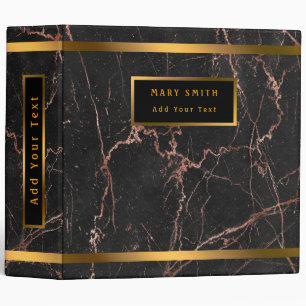 Luxury Pink Black Marble Customize 3 Ring Binder