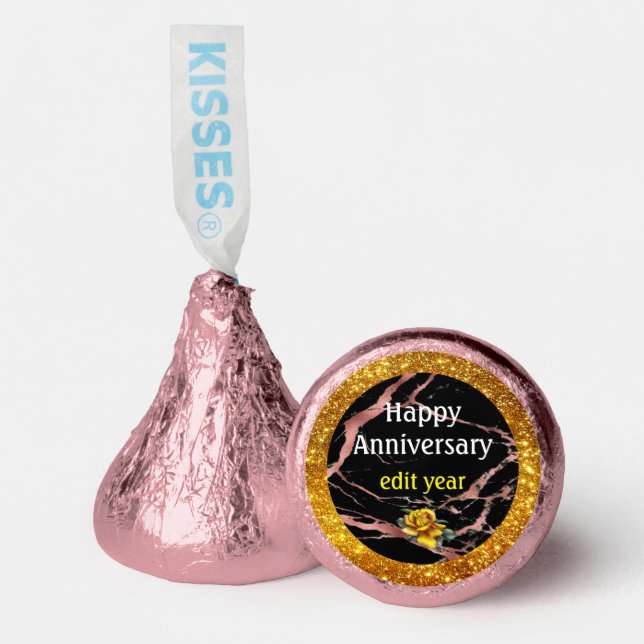 Luxury Pink Black Marble Customize Hershey®'s Kisses® (Front)