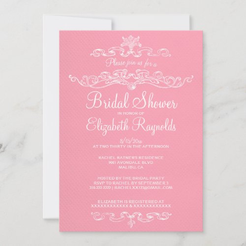 Luxury Pink Bridal Shower Invitations