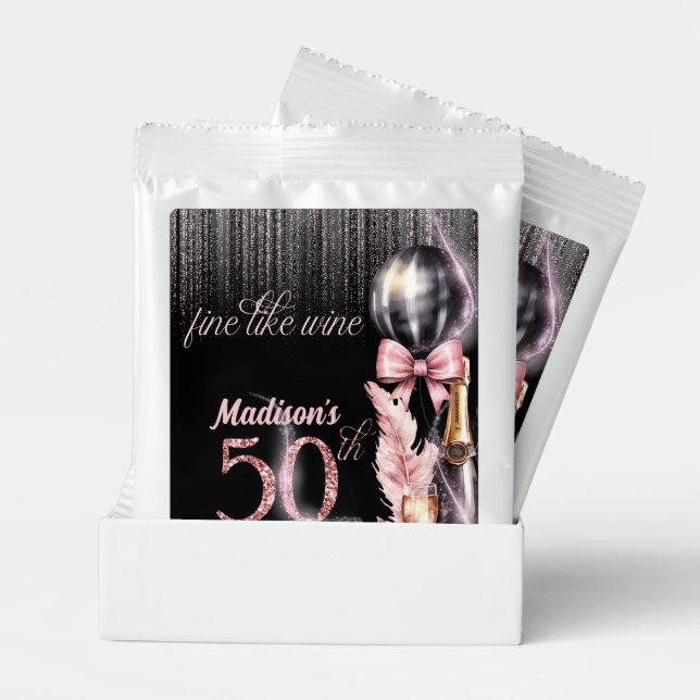 Luxury Pink Champagne 50th Birthday Margarita Drink Mix (Pair)