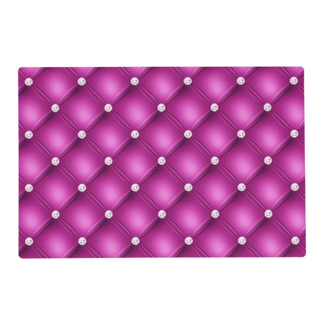 Luxury Pink Diamond Tufted Pattern Placemat (Front)