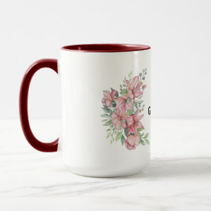Luxury Pink Floral Wreath Best Mom Ever Coffee Mug