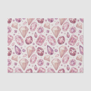 Luxury Pink Gemstones & Sparkling Crystal Jewels Tissue Paper