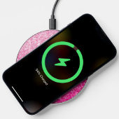 Luxury Pink Glitter Gradient Monogram Wireless Charger (Phone)