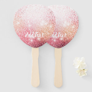 Luxury Pink Glitter sparkle design Hand Fan