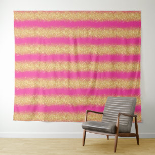 Luxury Pink Gold Glitter Tapestry