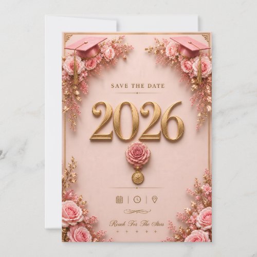 Luxury Pink & Gold Graduation Card 2026